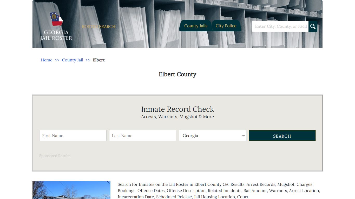 Elbert County | Georgia Jail Inmate Search